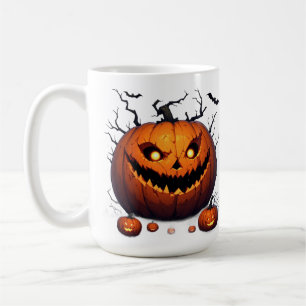 Caneca De Café Abóbora sinistra do Dia das Bruxas à Noite 🎃