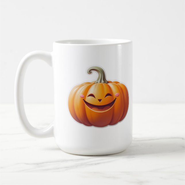 Caneca De Café Abóbora Sorridente - Caráter de queda divertida (Esquerda)