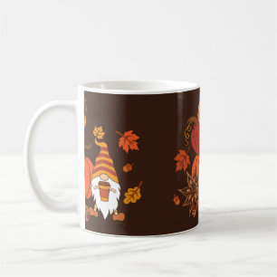 Caneca De Café Abóboras, anis estrelado, bastões de canela, Fol