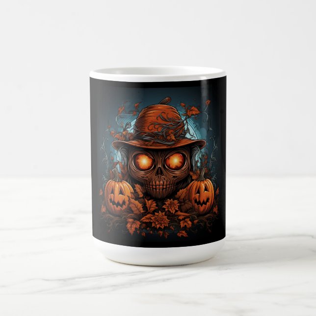 Caneca De Café Abóboras Florais e Caveira (Centro)