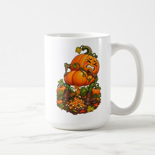 Caneca De Café Abóboras Halloween de Outono Divertidas Feitas Poo (Direita)