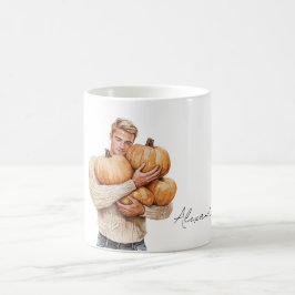 Caneca De Café Aboboras Laranjas Homem Louro