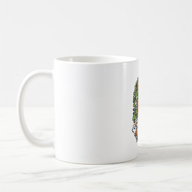 Caneca De Café Aboboras Olhando Halloween Fantasmas Morcegos_1 (Esquerda)