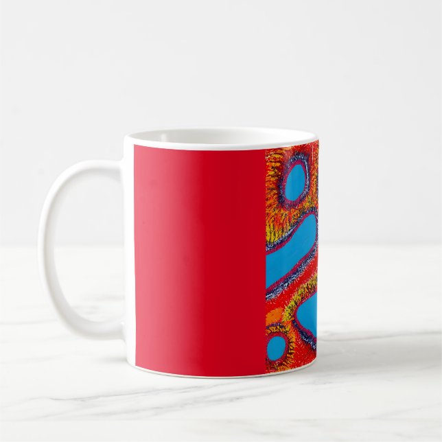 Caneca De Café Aboriginal Abstrato Art Vol 12 (Esquerda)
