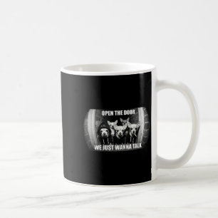Caneca De Café Abra a porta quero conversar meme engraçado de cac