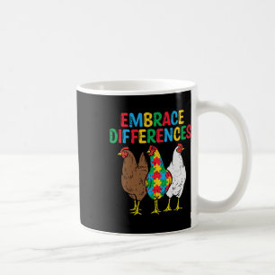 Caneca De Café Abraçar Diferenças 3 Galinhas Puzzle Conscientizaç