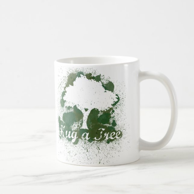 Caneca De Café Abraçar um Pense verde de árvore (Direita)