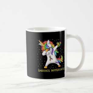 Caneca De Café Abrace diferenças Unicorn Dabbing Quebra-cabeça Au