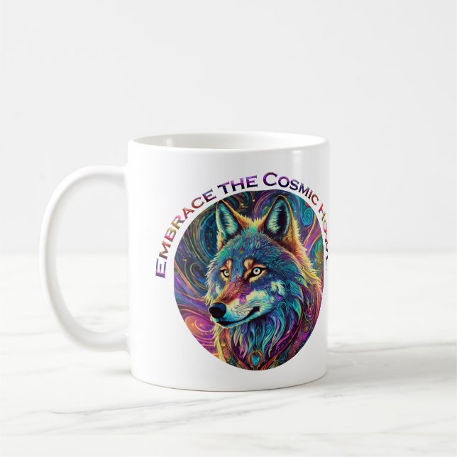 Caneca De Café Abrace o Lobo de Howl Cósmico (Esquerda)