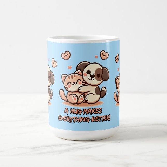 Caneca De Café Abraço De Cachorro E Gatinho (Centro)