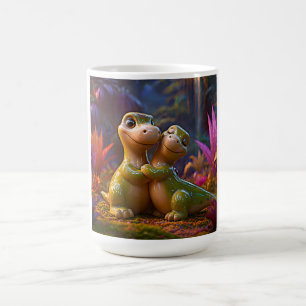 Caneca De Café Abraço Místico Brilho de Dino