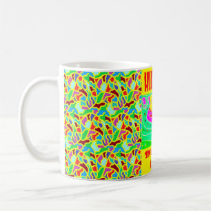 Caneca De Café Abraços Kisses design para crianças diversão cores