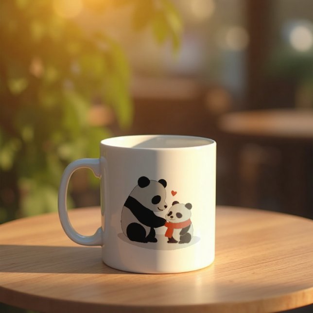 Caneca De Café Abraços Quentes, Amor de Panda (A cozy moment with your favorite mug)