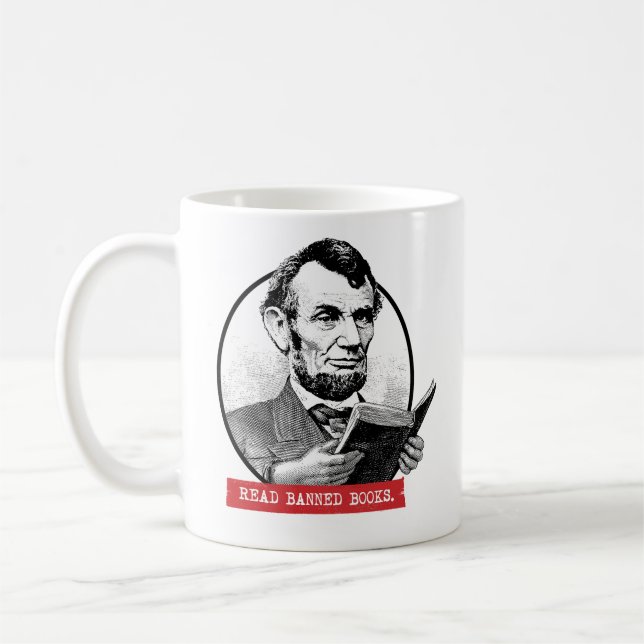 Caneca De Café Abraham Lincoln Lê Livros Banidos (Esquerda)