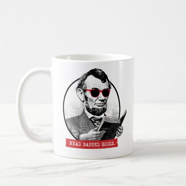 Caneca De Café Abraham Lincoln Lê Livros Banidos (Esquerda)