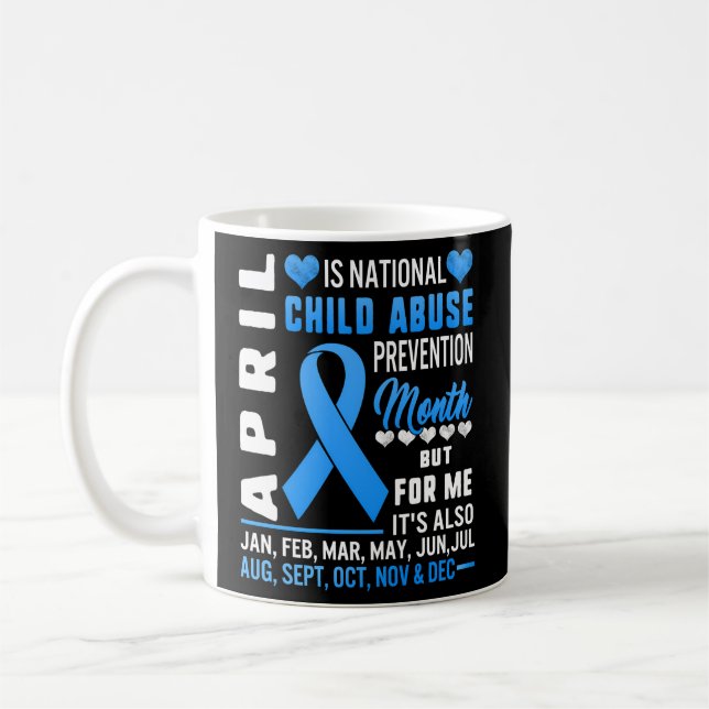 Caneca De Café Abril É Prevenção Nacional Contra Abuso Infantil M (Esquerda)