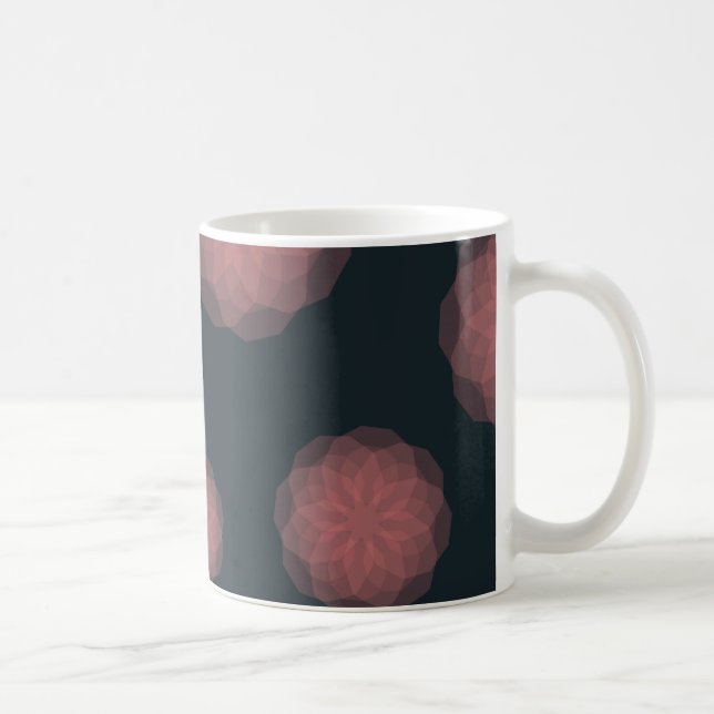 Caneca De Café Abstração de flores rosa, geométrica, legal, de te (Direita)