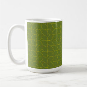 Caneca De Café Abstração de folha verde, legal, moderna, brincalh