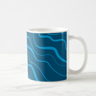 Caneca De Café Abstração de ondas legal, simples, moderna