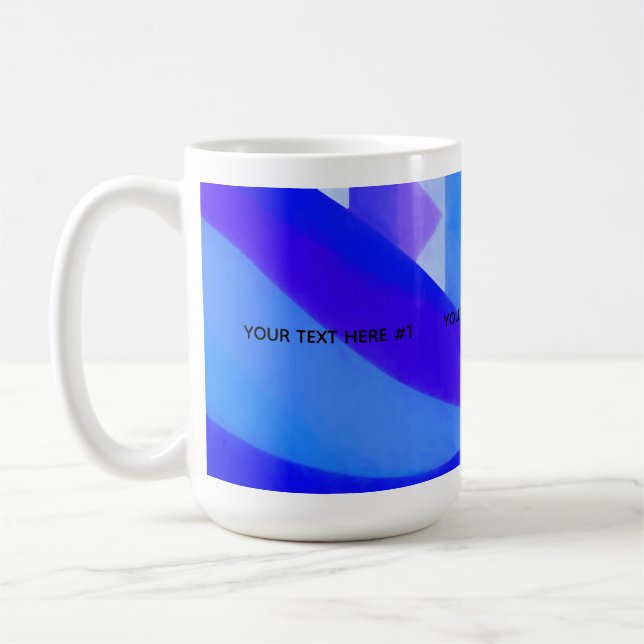 Caneca De Café Abstração Geométrica da Onda Azul (Esquerda)