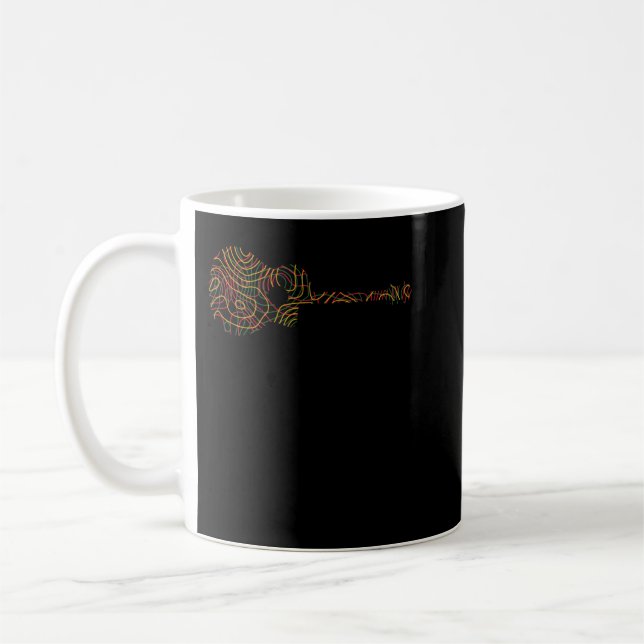 Caneca De Café Abstract Acoustic Guitar - Colorful Creative Guita (Esquerda)