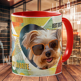 Caneca De Café Abstract Art Collage Custom Dog Photo