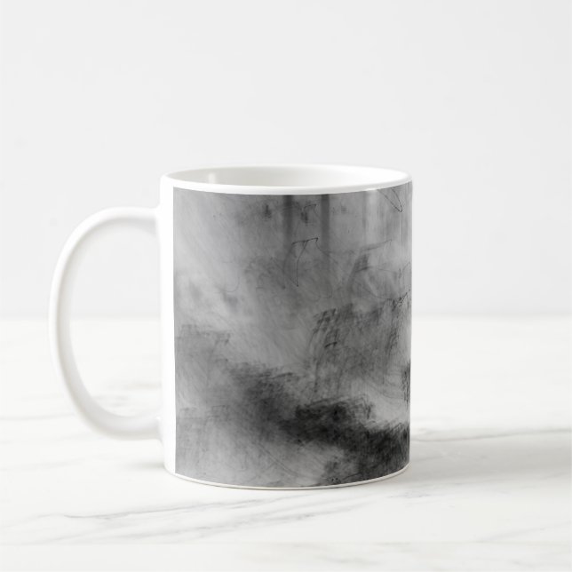 Caneca De Café Abstract Black and White Light Trails Long Exposur (Esquerda)