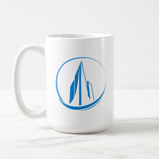 Caneca De Café Abstract Building Peak Cityscape Circle (Esquerda)