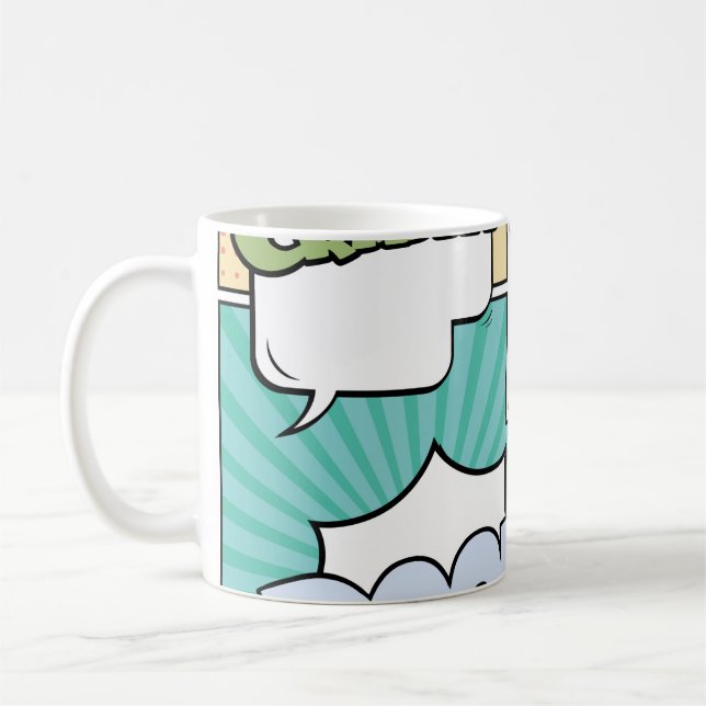 Caneca De Café Abstract creative concept comic pop art style blan (Esquerda)