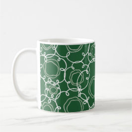 Caneca De Café Abstract Floral Matrix (Dark Green) Fine Art