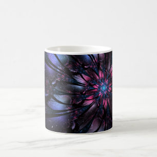 Caneca De Café Abstract fractal flower design.