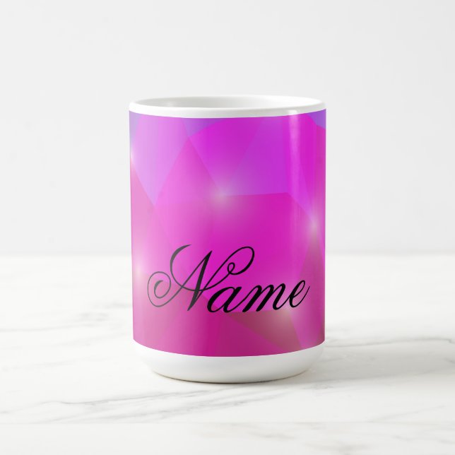 Caneca De Café Abstract Geometric Crystal Mosaic in Pink (Centro)