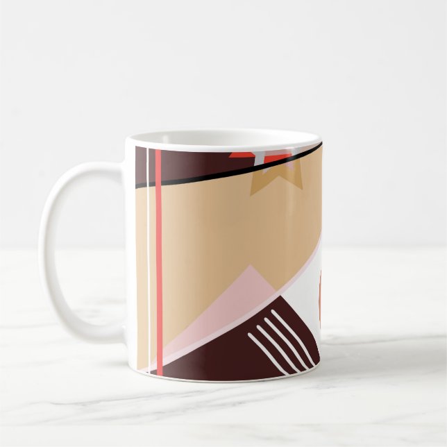 Caneca De Café Abstract geometric pattern,  silk scarf shawl desi (Esquerda)