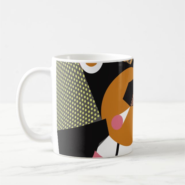 Caneca De Café Abstract modern triangles background pattern illus (Esquerda)