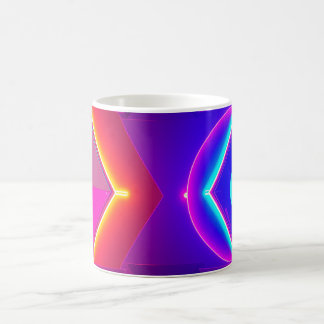 Caneca De Café Abstract Neon Geometric Mug-Modern Bold Neon Shape