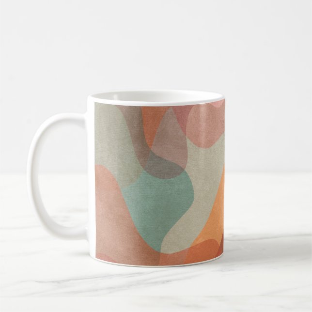 Caneca De Café Abstract Overlapping Pastel Blobs Background (Esquerda)