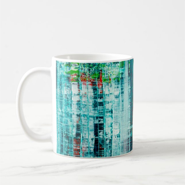 Caneca De Café Abstract painted canvas. Oil paints on a palette.  (Esquerda)