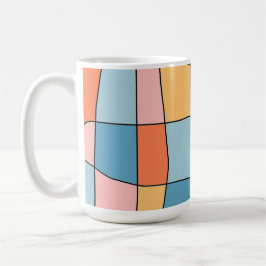 Caneca De Café Abstract Pastel Geometric Pattern Mug