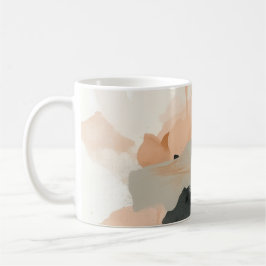 Caneca De Café Abstract Poppy Floral Art Print | Minimalist Blush