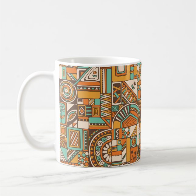 Caneca De Café Abstract seamless pattern with geometric elements. (Esquerda)