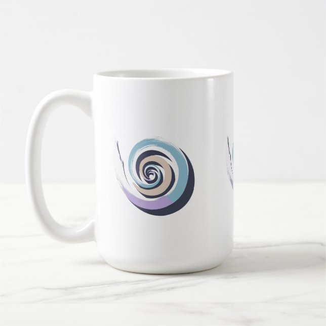 Caneca De Café Abstract Spiral Brushstroke Vector – Meditative Pa (Esquerda)