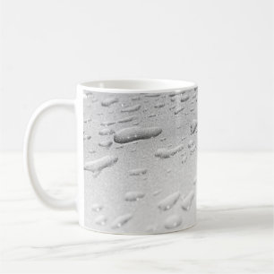 Caneca De Café Abstract Water Droplets on Metallic Surface Textur