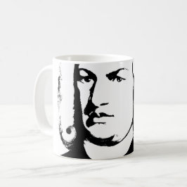 Caneca De Café Abstractamente e Johann Sebastian Bach em preto