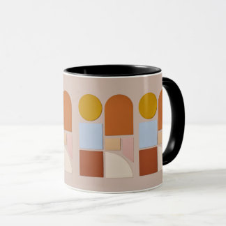 Caneca de Café Abstrata Geométrica Moderna