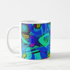 caneca de café abstrata "laguna azul"