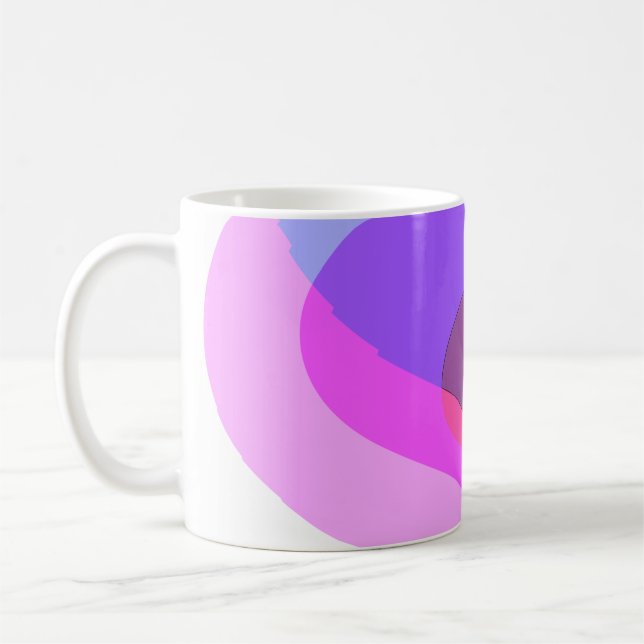 Caneca De Café Abstrato 409 da Retro Roxo (Esquerda)