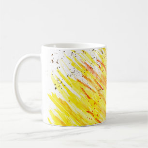Caneca De Café Abstrato amarelo-alaranjado, cor-de-rosa, brilhant