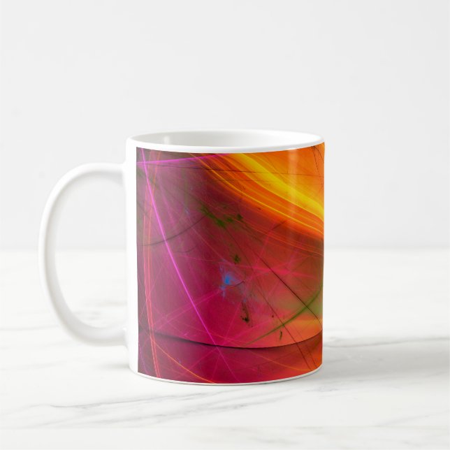 Caneca De Café abstrato amarelo de fundo fractal 3d renderização3 (Esquerda)
