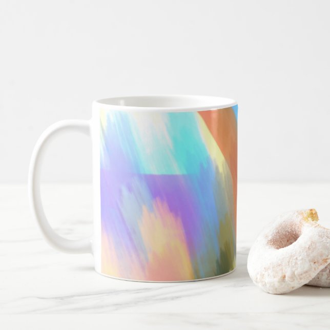 Caneca De Café Abstrato Art Brushstrokes Coffee Mug (Com Donut)