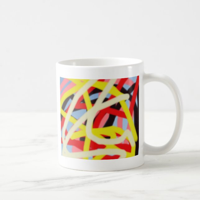 Caneca De Café abstrato art colorida 8773 (Direita)